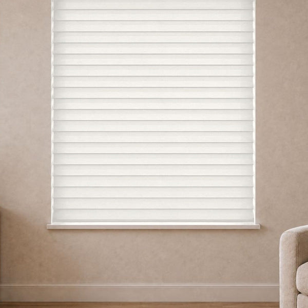 Horizontal sheer shades in Ivory Bloom