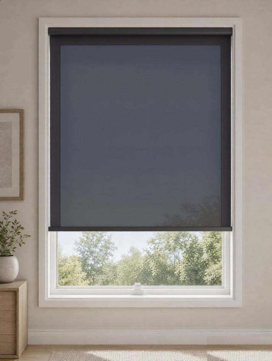 Solar screen shade in a window