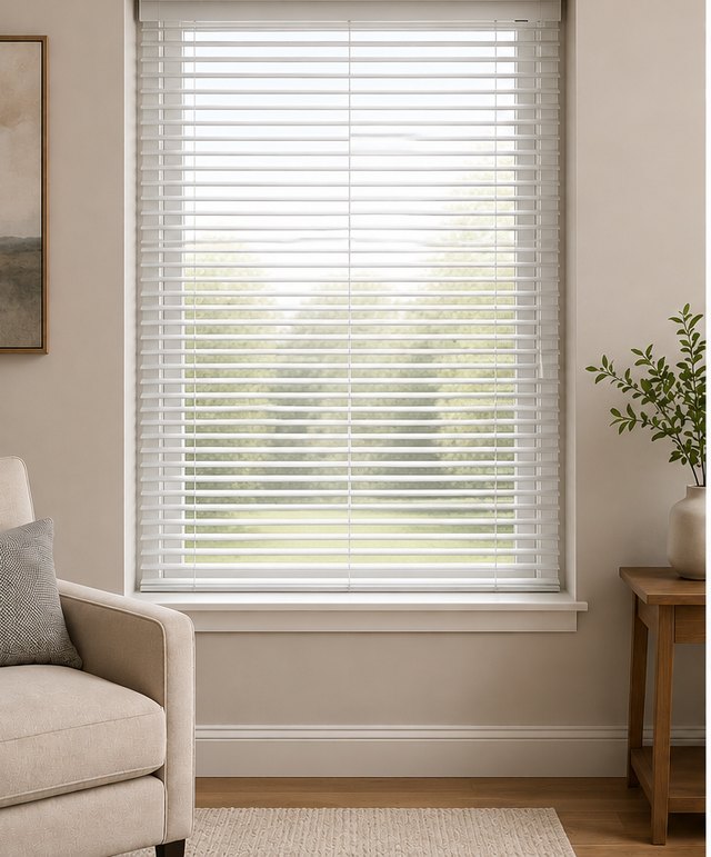 Inside mount aluminum blind fitted inside the window frame